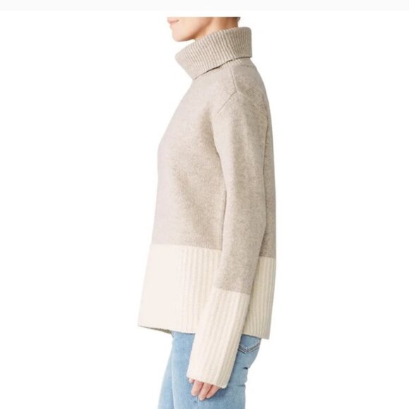 Derek Lam Wool Blend Sweater High Neck Pullover Beige Cream Size Small Apres Ski - Picture 3 of 13